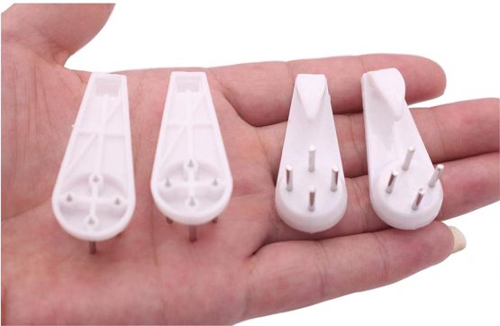 UPSTORE 20PCS Plastic White Durable Hardwall Hanger Multi-Purpose Non-trace Hook Uses for Hardware Fasteners Seamless Back Door Nail-in Hooks Wall Mount Non-mark Hooks Picture Photo Frame Hangers - Image 2