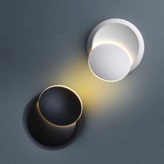 LED Wall Light Rotatable 350 Degree Modern Indoor Wall Lamp Adjustable Angle Lighting Direction Wall Sconce Lighting Fixtures for Living Room Bedroom Bathroom Room Hallway, Warm White (5W, Black) - Image 3