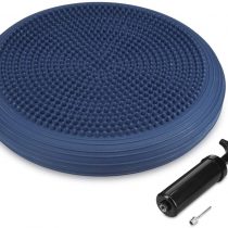Navaris Air Stability Wobble Cushion - Air Inflated Exercise Fitness Balance Disc Wiggle Seat for Home, Office, Classroom - Includes Hand Pump