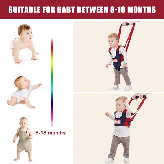 Vicloon Baby Walking Harness, Safe Walking Belt, Hand-Held Baby Walker, Removable, Adjustable Walking Harness, Breathable Handheld Baby Walker Toddler Walking Assistant - Blue - Image 4