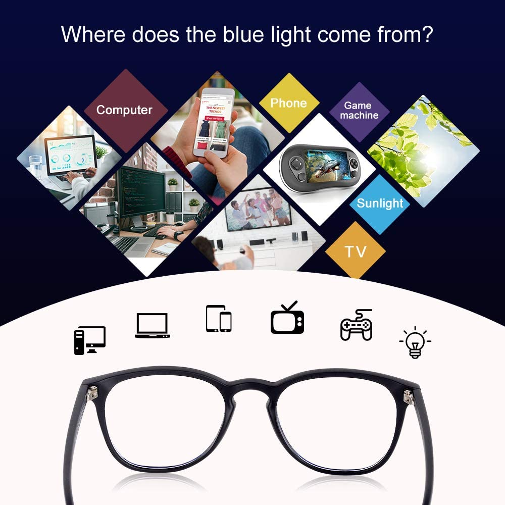 Vimbloom Blue Light Filter Blocking Glasses for Men Women Anti Eye Fatigue Anti Glare Computer Gaming PC Glasses with UV Protection VI387 (Black Matte Frame) - Image 4