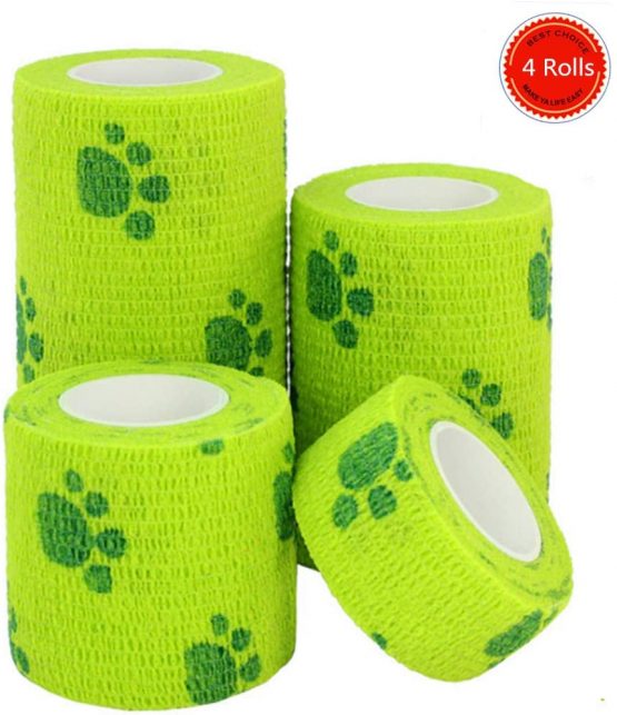 Cooliya 4 Rolls Elastic NonWoven Pet Selfadhesive Bandage First Aid