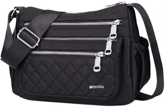 OPXTO Crossbody bag for Women Nylon Shoulder Waterproof Multi Pocket Travel Purse High-dense Lightweight Oxford Messenger Bags.