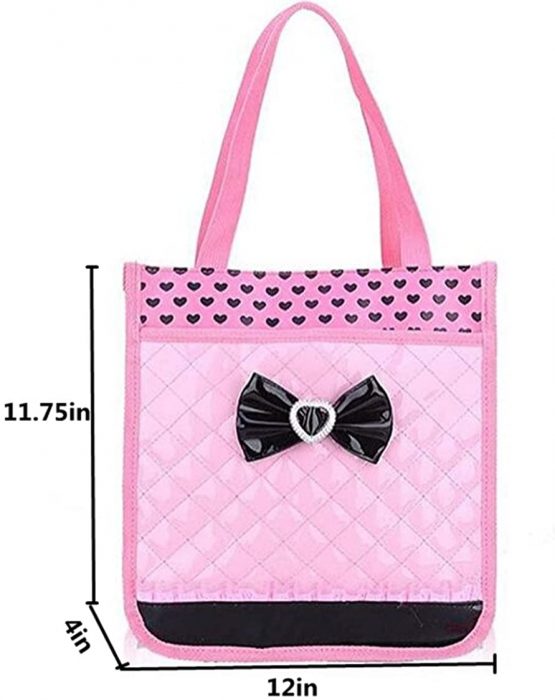 Puretime Girls Cute Pu Leather School Backpack Satchel Waterproof Travel Bag for Teenage Girls Princess Style - Image 3