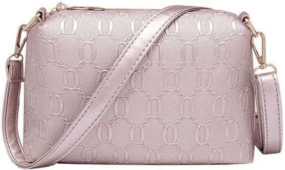 MORGLOVE New Fashion Women PU Leather Handbag Messenger Bag Shoulder Bag Tote Bag Card Purse in Gold （4 Pcs Set） - Image 4