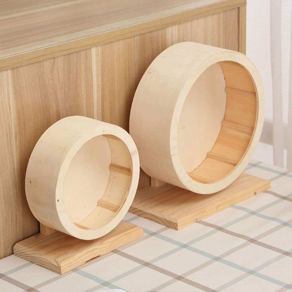 POPETPOP Wooden Non Slip Run Disc for Hamsters Hedgehogs Small Pets Exercise Wheel Size S - Image 4