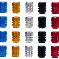 Valve Stem Caps,Tire Valve 20 Pack Aluminum Alloy Car Dustproof Caps for Motorbike Trucks Bike Bicycle Gold Silver Red Blue Black
