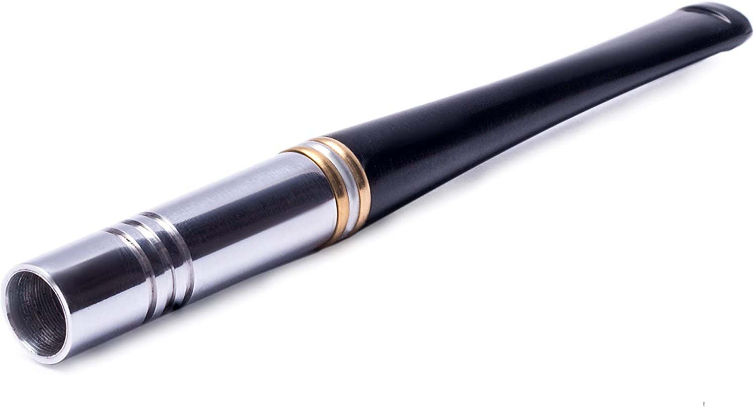 Dr. Watson - 10 cm Art Deco Metal Cigarette Holder, fits Regular cigarettes, silver, 1 Stück (1er Pack)