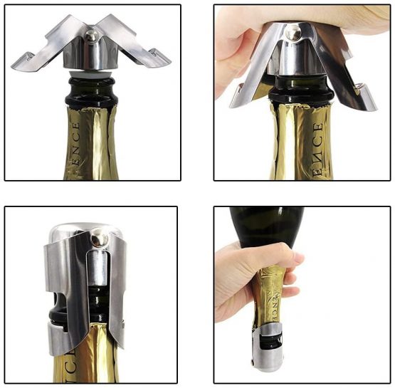 TaleeMall Champagne Stopper Stainless Steel Wine Stopper Vacuum 2 Pack - Image 4