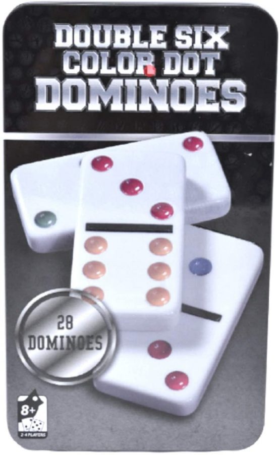 SHINE Double SIX 6 PLASTIC Colour Dot Dominoes In A Tin - Image 3