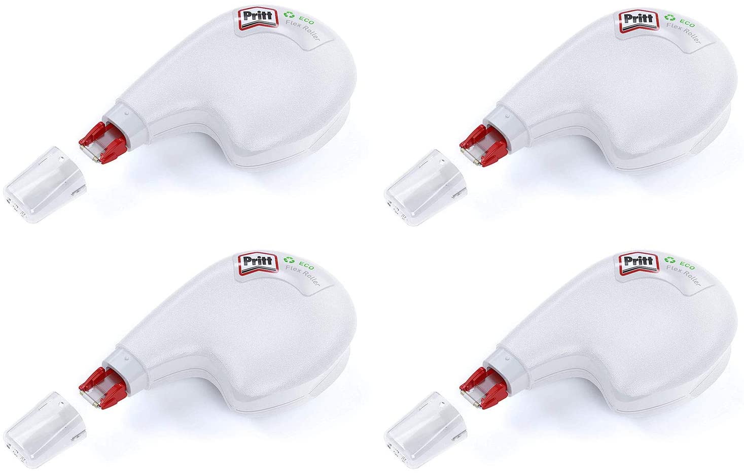 Pritt Eco Flex Correction Roller Side Application Immediately Rewritable Tape Length 10 m Tape Width 4.2 mm Economy Set including 4 Rollers 9H PRKEB4X