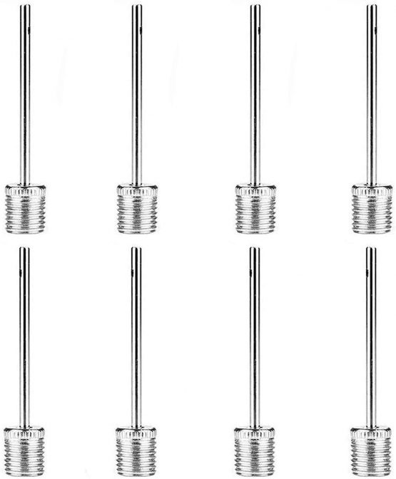 TYPHEERX Ball Pump Needle, 8Pcs Stainless Steel Sports Balls Inflator Needles for Basketball, Soccer, Rugby, Waterpolo Balls(Silver)