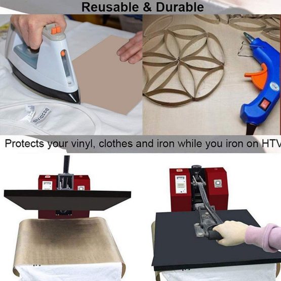 3 Pack PTFE Teflon Sheet for Heat Press Transfer Sheet Non Stick 16 x 24" Heat Transfer Paper Reusable Heat Resistant Craft Mat - Image 4