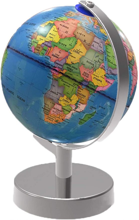 Senders Illuminated World Globe, 2 in 1 Globe Earth and Constellations Built in LED for Illuminated Night View, 8-Inch Educational World Globe for Gift Home Office Desk Decoration