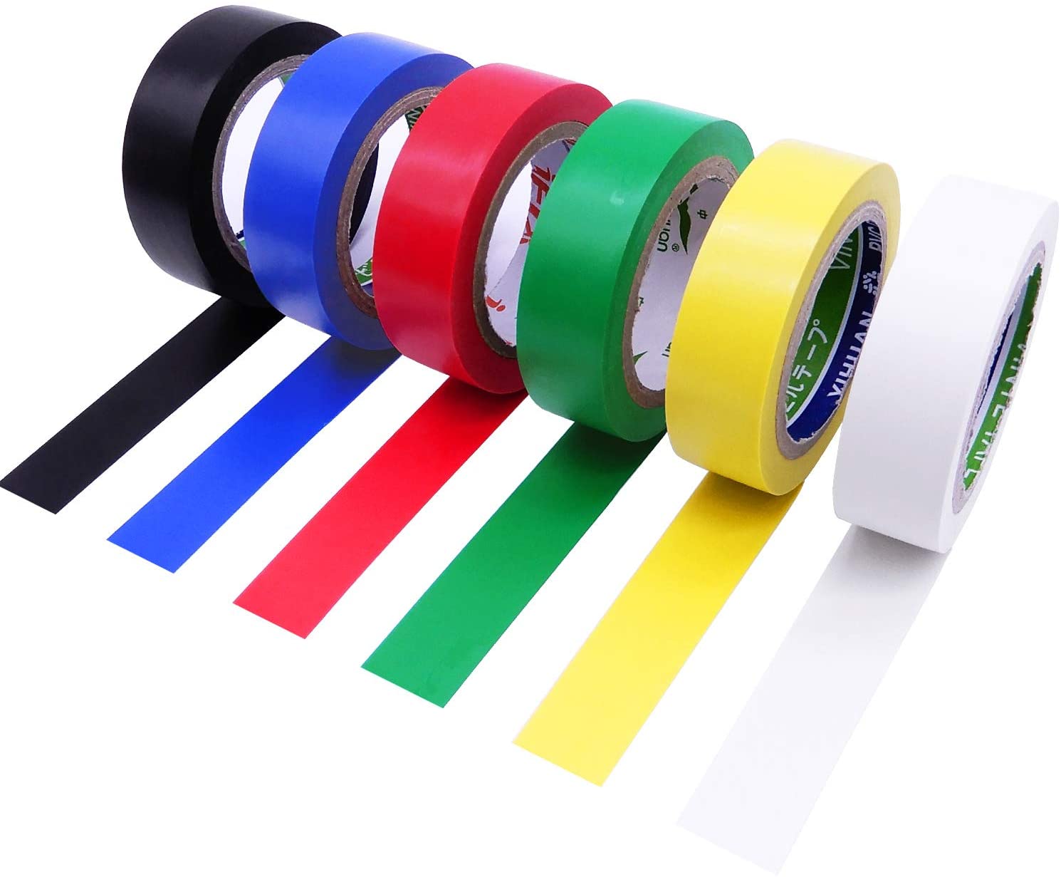 YTBUBOR 6 Pack Mixed Colour Electrical Insulation Tape Adhesive Gaffer PVC Tape 10M x 17MM (32.8 Feet x 0.67 Inches)