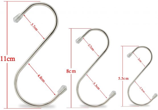 KEESIN 15 PCS S Shaped Metal Hanging Hook Stainless Steel Multifunction Hanger Hooks for hanging Kitchen Spoon Pan Bathroom Bedroom Office for Clothes & Towel Multipurpose Metal Hooks(Mixed-15 Packs) - Image 4