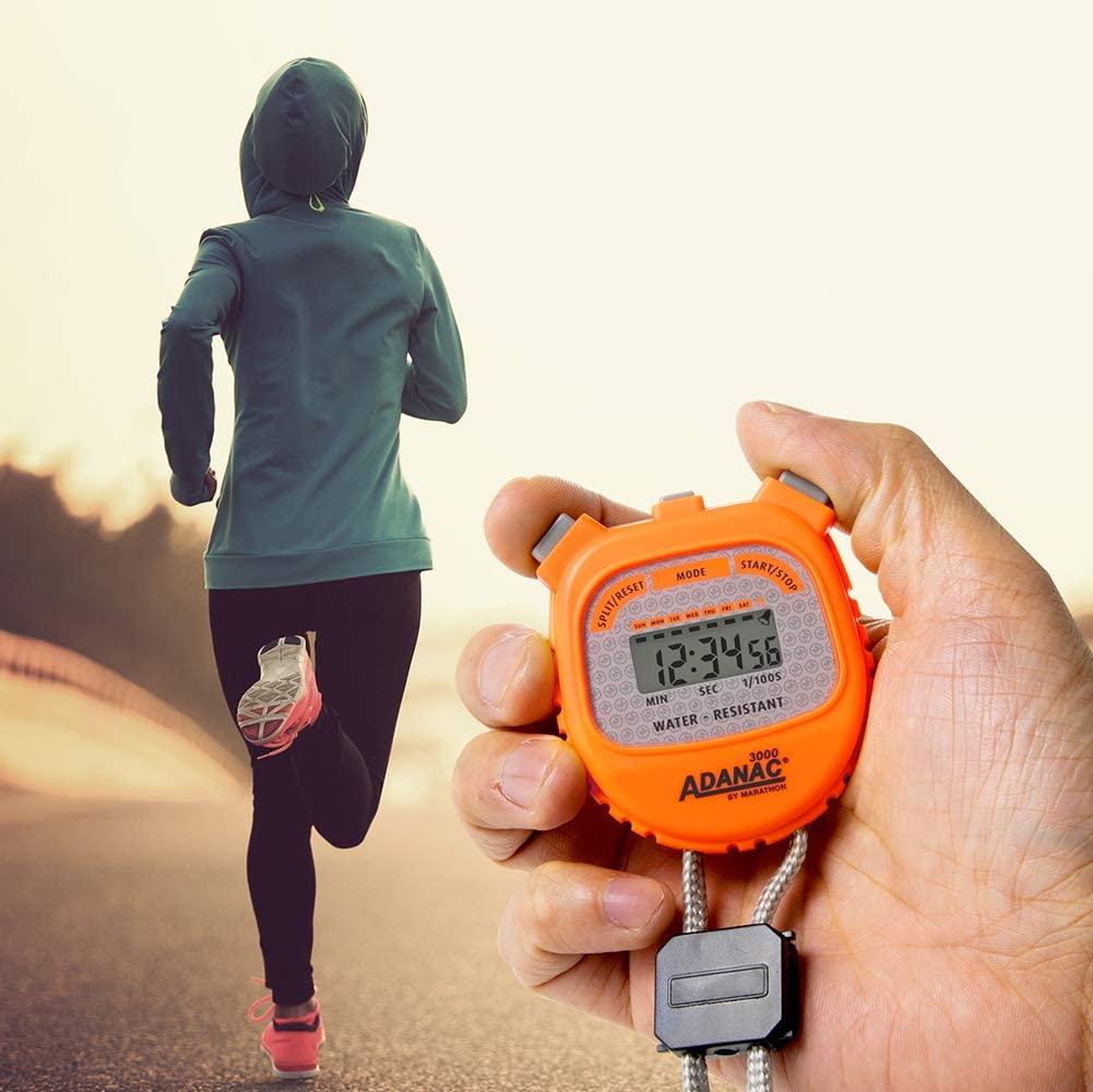 Marathon Adanac 3000 Sports Digital Stopwatch Timer, Orange, 1 - Image 2