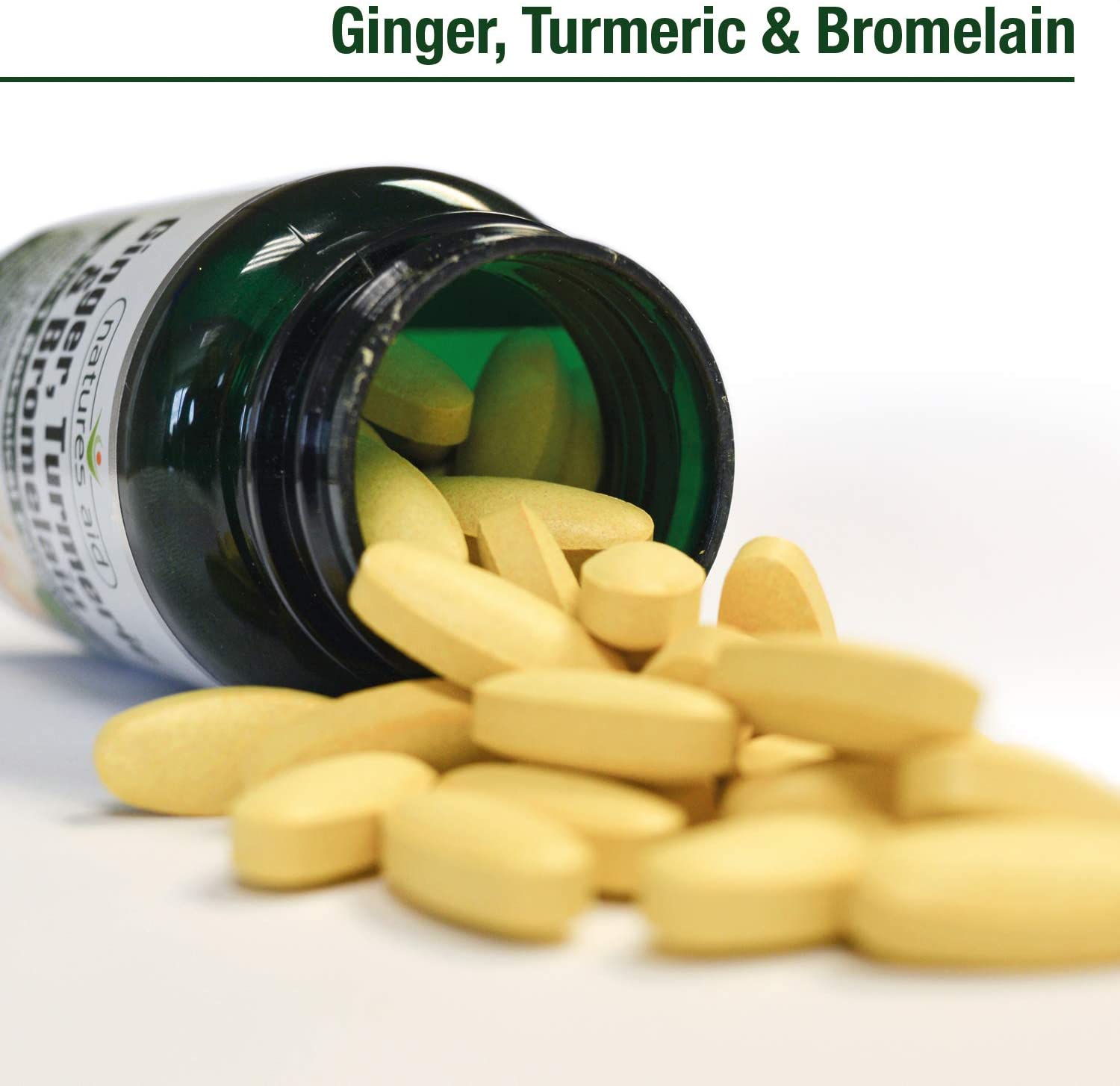 Natures Aid Ginger Turmeric Bromelain, 60 Tablets BigaMart