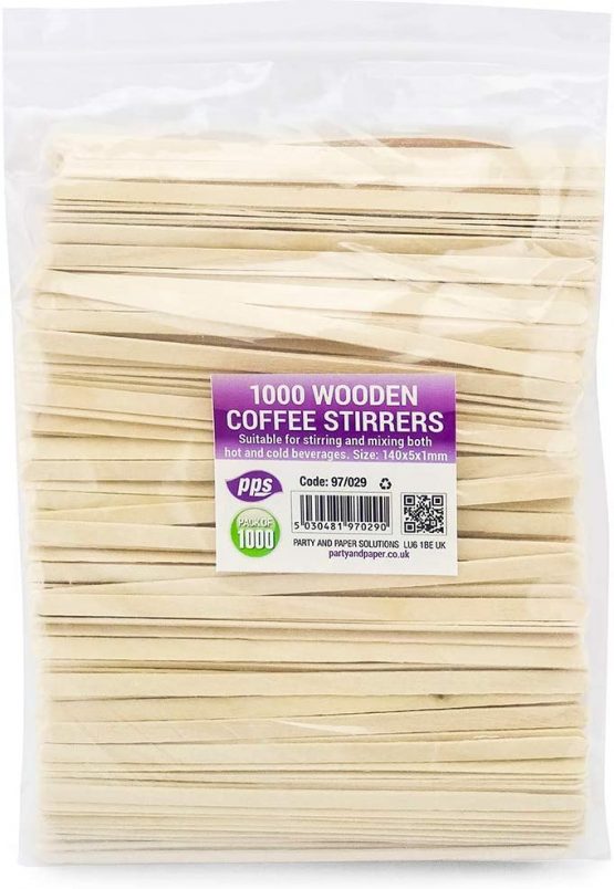 1000 x Wooden Coffee Stirrers Eco Friendly - 14cm (5.5 inches)