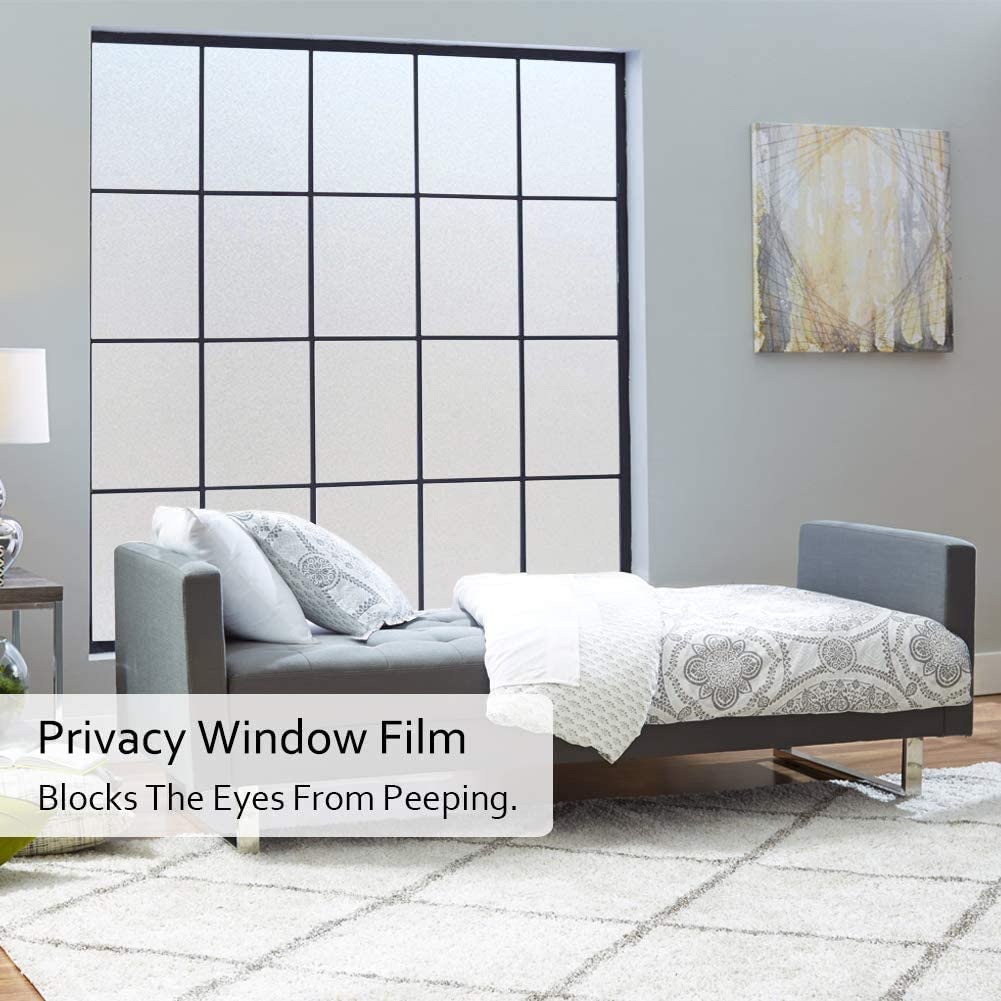 Lifetree Frosted Window Film Privacy Opaque Film for Glass Windows 90×200 cm Static Cling Non-Adhesive Frosting Film UV Sun Blocker for Home Office Bathroom - Image 3