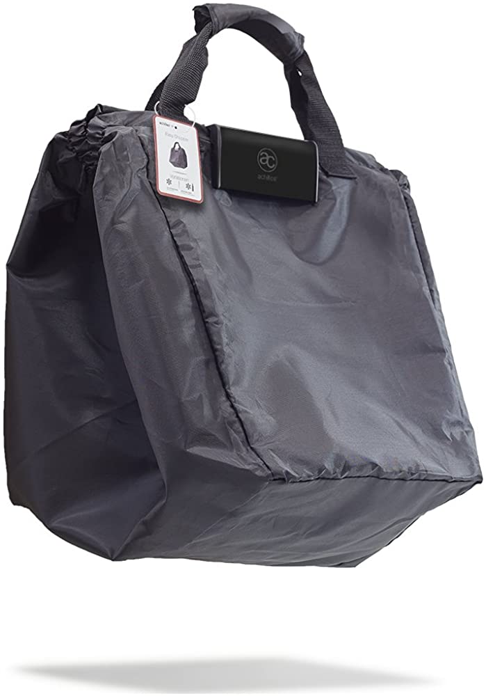 achilles Shopping Trolley Bag Foldable, for Hanging Shopper, Trolleys (Black, 54x35x39 cm) - Image 4