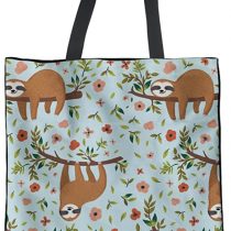HUGS IDEA Novelty Print Women Linen Tote Bag Casual Shoudler Bag