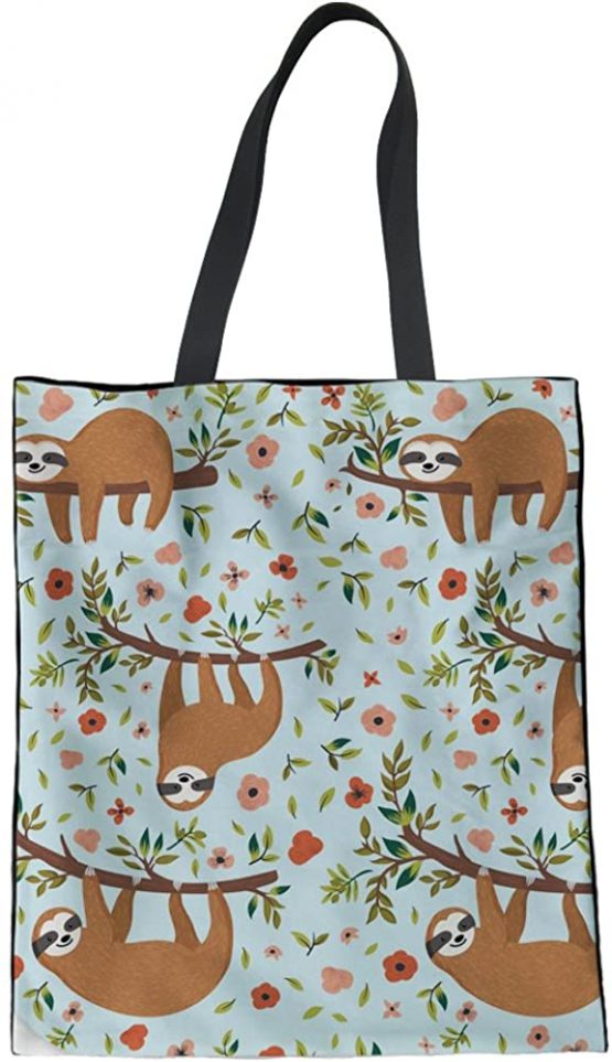 HUGS IDEA Novelty Print Women Linen Tote Bag Casual Shoudler Bag