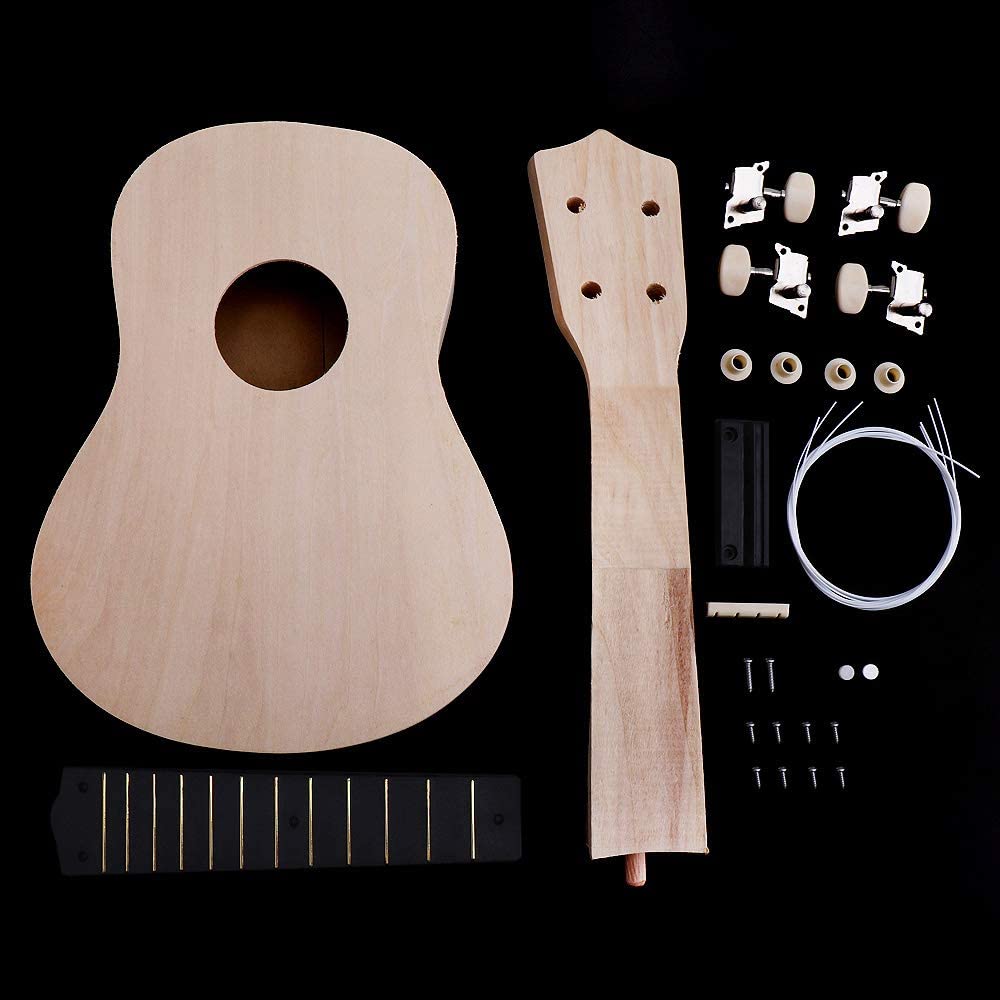 OriGlam 21 Inch DIY Ukulele Kit, Make Your Own DIY Kit, Soprano Hawaii Ukulele