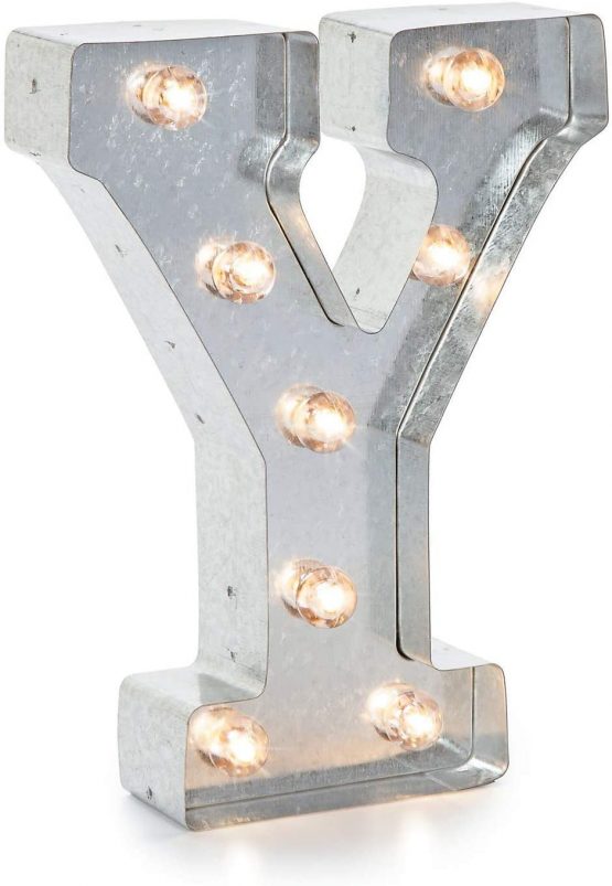 Darice Metal Silver Marquee Letter 9.875-inch, Y