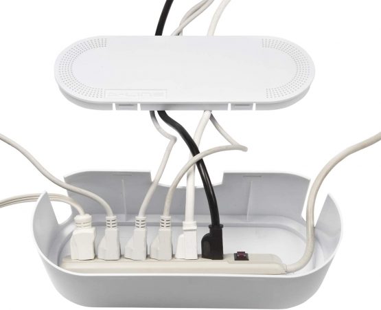 D-Line Cable Tidy Box, Hide and Conceal Extension Blocks and Electrical Cables, Fully Safety Tested Cable Management Solution, Made from Robust Electrically-Safe ABS Material - Small, White - Image 2