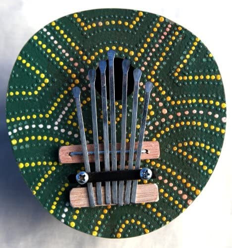 Coconut painted thumb Piano (Mbira or Kalimba), brown, Medium - Image 3