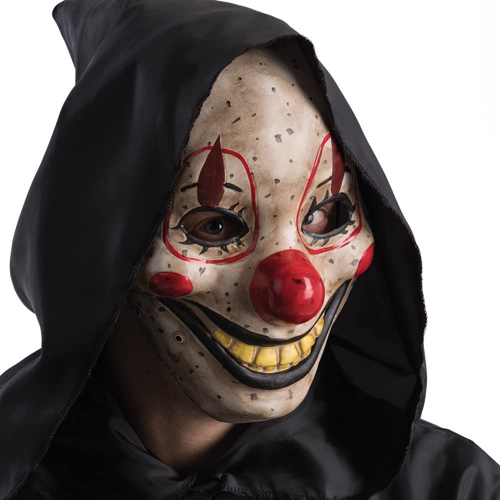 Carnival Toys 783 Horror Clown Mask with Movable Jaw, Beige, One Size