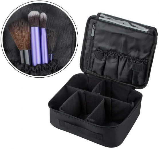 Travel Makeup Case, SourceTon Professional Cosmetic Makeup Bag Organizer Makeup Boxes with Spaced Cosmetic Bag - Image 3