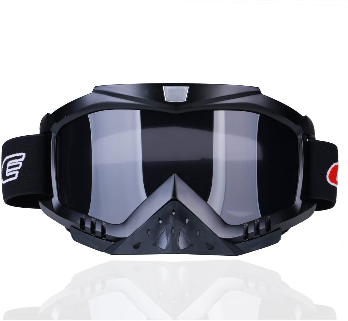 CHCYCLE Motorcycle Motocross Goggles Outdoor Sports Dirt Bike ATV MX Off-Road Goggles(Black)