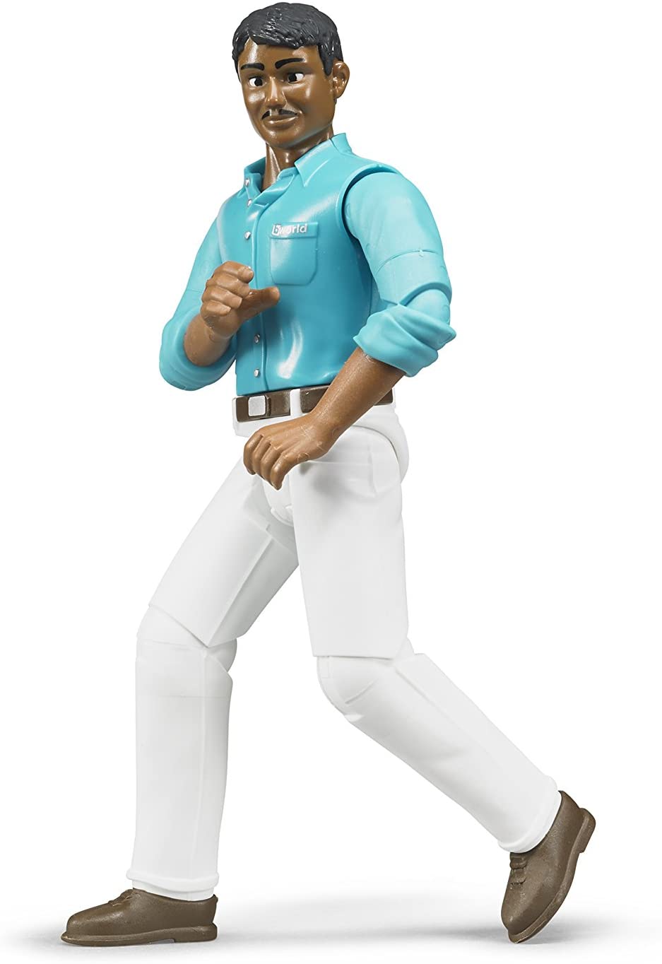 Bruder 60003 Man Figure - Medium Skin & White Jeans 1:16 Scale Toy Worker Compatible with All Vehicles & Playsets - Image 3
