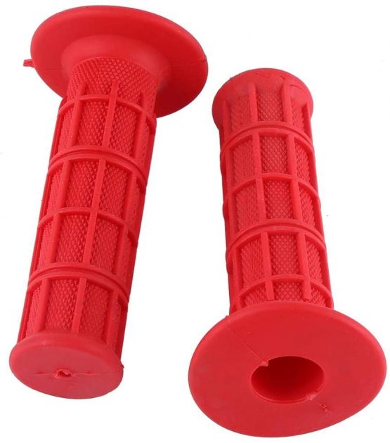 Motorcycle Handlebar Grips, 1 Pair 22mm 7/8 Inch Universal Rubber Motorcross Handle Grips Anti Slip Motorbike Handlebar Grips Hand Grips(Red) - Image 2