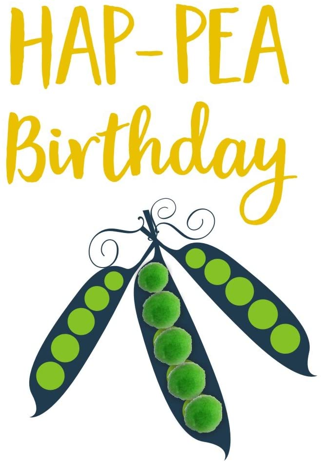 Claire Giles Greeting Cards, Happy Birthday Card, Pea Pods design Birthday Greeting Card, Hap-pea Birthday - Image 4
