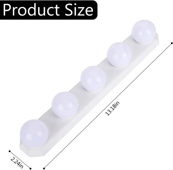 Mirror Lights, Hollywood Style LED Vanity Mirror Lights Kit with 5 Dimmable Bulbs, USB Cable Vanity Lights for Mirror with 3 Color Modes & 5 Adjustable Brightness (5 Bulbs) - Image 4