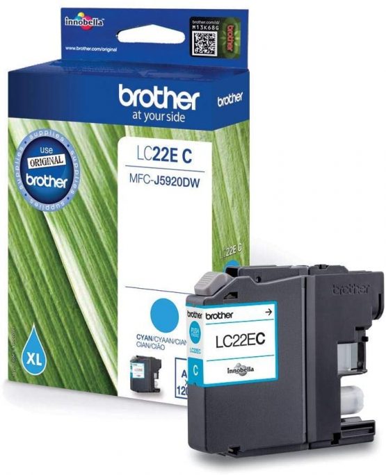 Brother LC-22EC Inkjet Cartridge, Cyan, Single Pack, Super High Yield, Includes 1 x Inkjet Cartridge, Brother Genuine Supplies