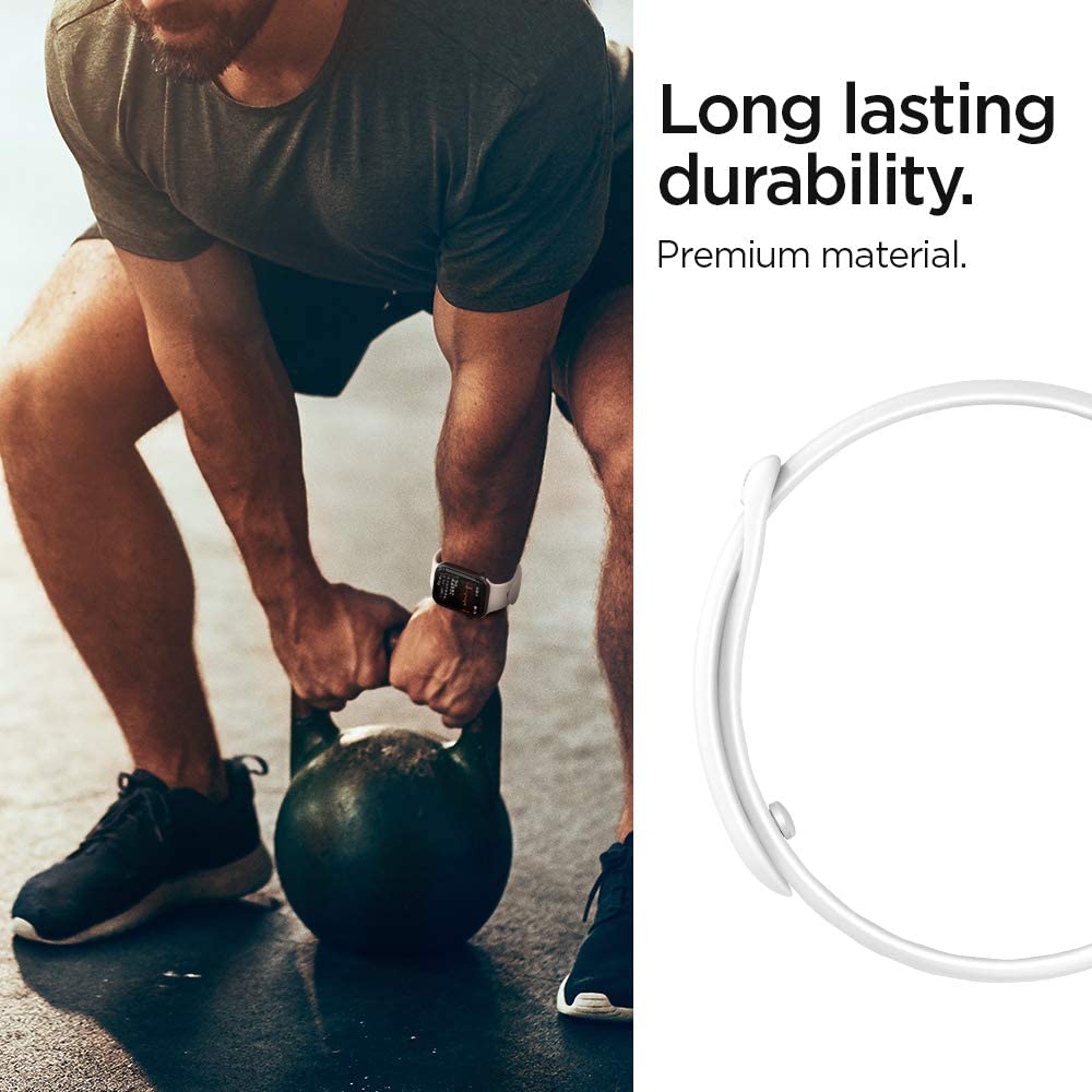 Spigen Silicone Fit Designed for Apple Watch Strap for 44 mm/42 mm Series 6/SE/5/4/3/2/1 - White, 44mm - Image 3