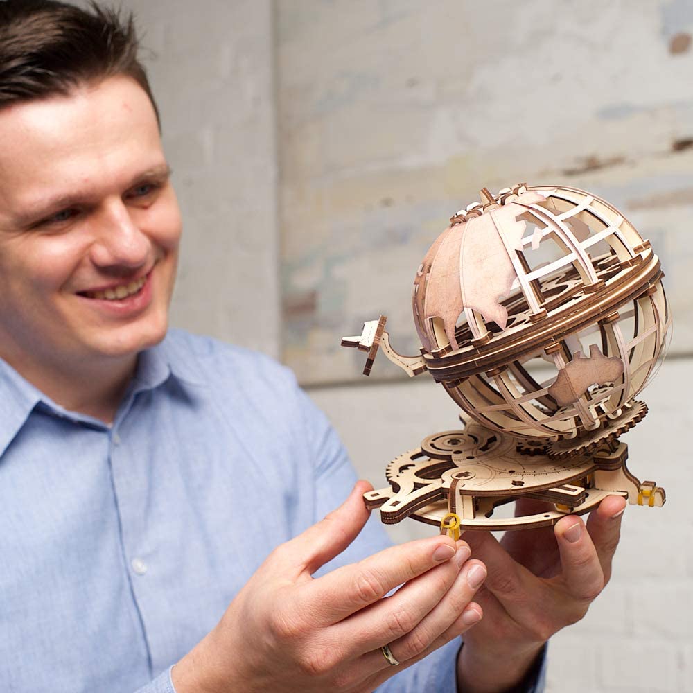 UGEARS Globus 3D Wooden Puzzles for Adults, Earth Globe Wooden Model Kits for Adults to Build - Image 3