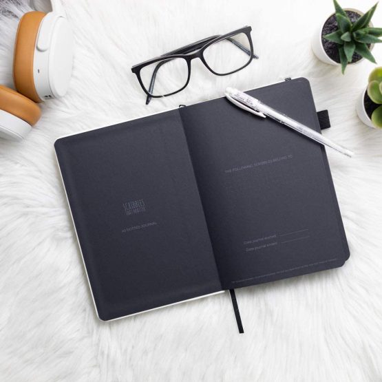 A5 Starry Night Dotted Journal by Scribbles That Matter - Bullet Dot Grid Notebook - 160gsm Black Paper No Bleed - Hardcover Notebook - Create Your Own Unique Life Organizer - White - Image 3