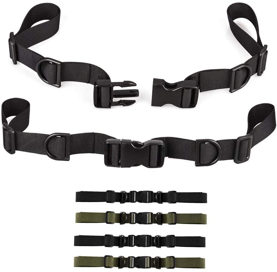 INTVN 4 Pieces Backpack Chest Strap Adjustable Backpack Sternum Strap Chest Belt with Buckle for Hiking and Jogging (Black and Dark Green) - Image 3