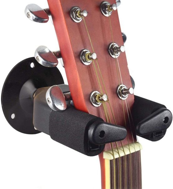 Surplex Guitar Wall Mount, Wall Mountable Universal Guitar Hanger with Base, Guitar Hook Holder Stand, Acoustic, Electric, Classical, Bass Guitar Stand, Mandolins, Ukulele, Guitar Accessories