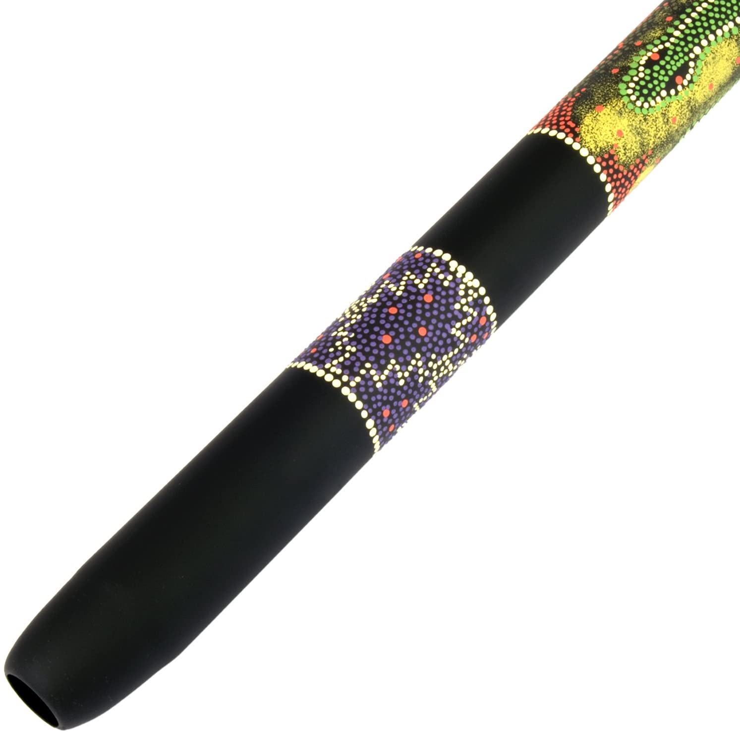 Didgeridoo, Hand-Painted Didge with Indigenous Australian Lizard Design - World Rhythm MDI001, Black - Image 4