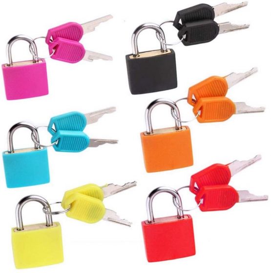 kuou Suitcase Locks with Keys, Small Padlocks Luggage Locks Padlocks with Keys Coloured Metal Padlocks for Travel School Gym（6 Pcs） - Image 2