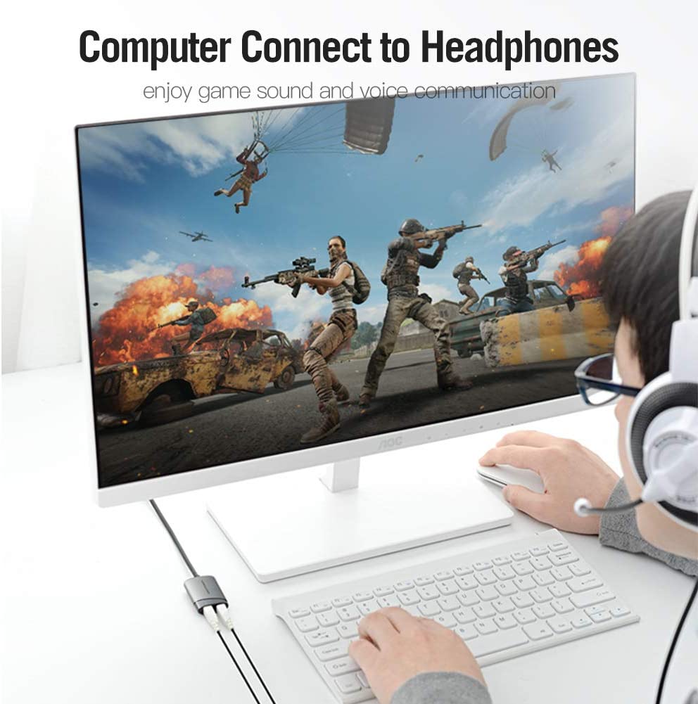 VENTION USB Sound Card - 3.5mm Jack Audio Adapter with TRS Mic Support - Compatible with PC, Laptop, Headset, PS5/4, Mac and More - Image 3