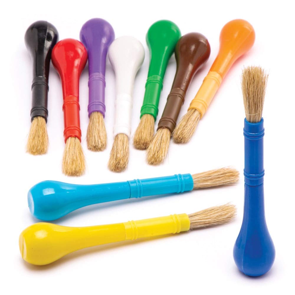 Baker Ross AW592 Easy-Grip Paint Brushes (Pack of 10), Assorted,L, Multicolor