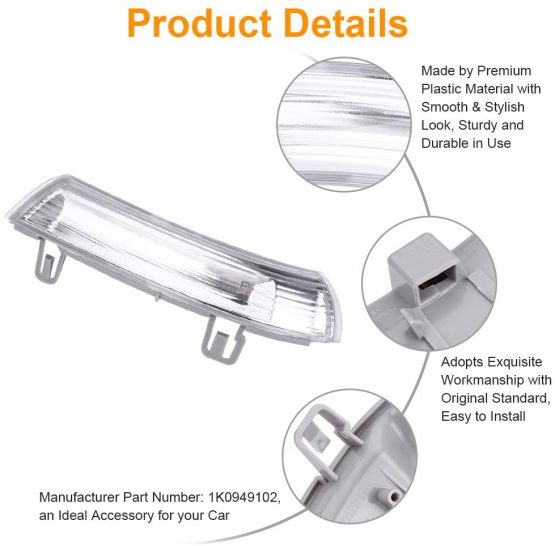 Wing Mirror Indicator Light Right Side Wing Mirror Turn Signal Light for V-W MK5 G-olf PAS-SAT JET-TA - Image 4