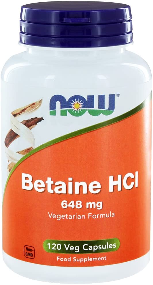 Betaine HCl 648 mg with 150 mg Pepsin 120 Veg Capsules BigaMart